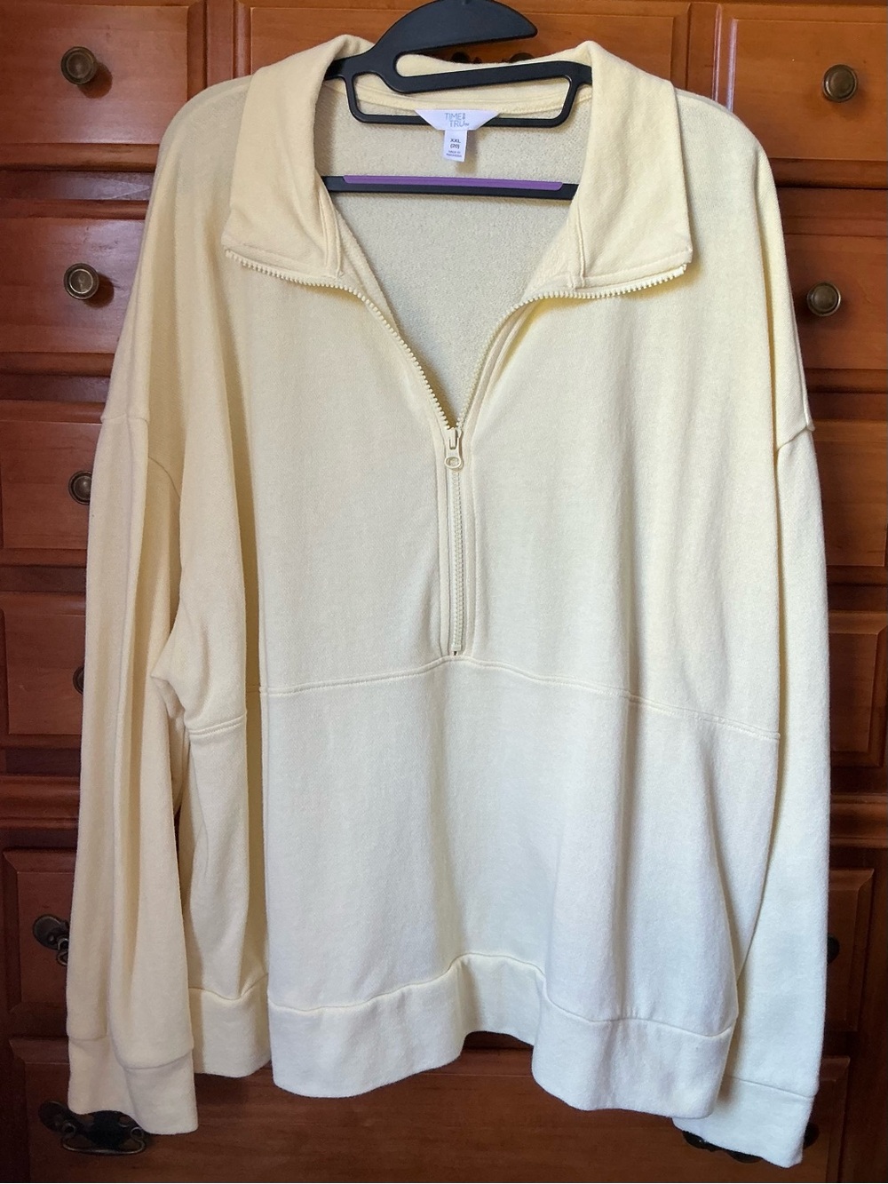 Time and Tru Yellow 1/2 Zip Pullover Sweatshirt Size XXL (20) NWOT